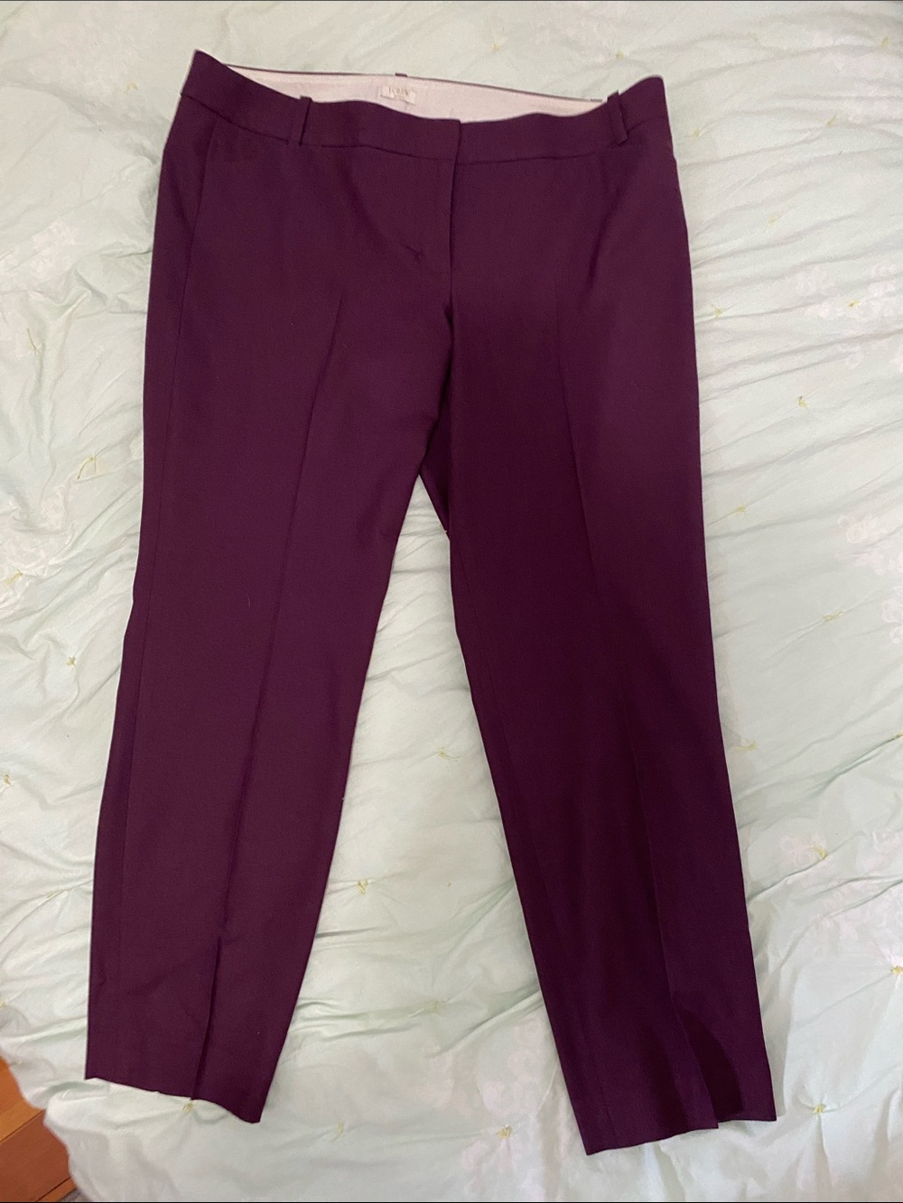 J. Crew Women's Deep Plum Tailored Trousers
